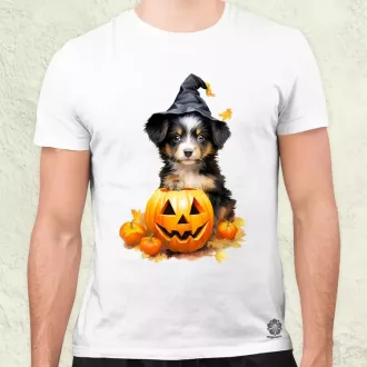 Halloween tök és kutyus v1 férfi póló