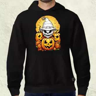 Halloween tök és koponya fantázia v11 férfi pulóver