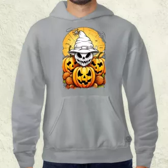 Halloween tök és koponya fantázia v11 férfi pulóver