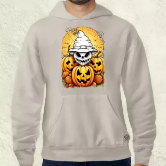 Halloween tök és koponya fantázia v11 férfi pulóver