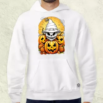Halloween tök és koponya fantázia v11 férfi pulóver