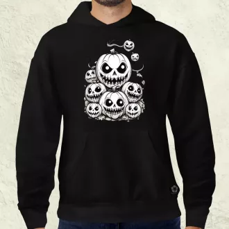 Halloween tök és koponya fantázia v8 férfi pulóver