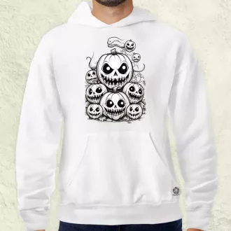 Halloween tök és koponya fantázia v8 férfi pulóver
