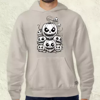Halloween tök és koponya fantázia v8 férfi pulóver