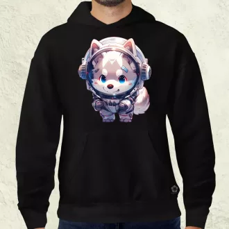 Chibi asztronauta Husky v1 férfi pulóver