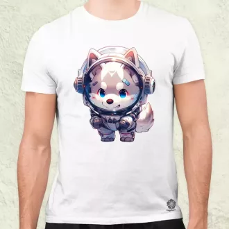 Chibi asztronauta Husky v1 férfi póló