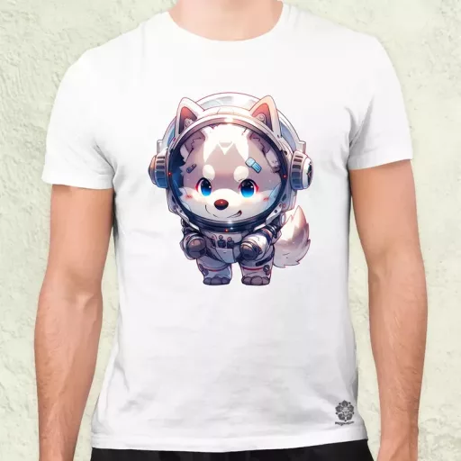 Chibi asztronauta Husky v1 férfi póló