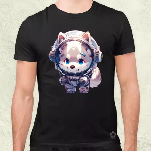 Chibi asztronauta Husky v1 férfi póló