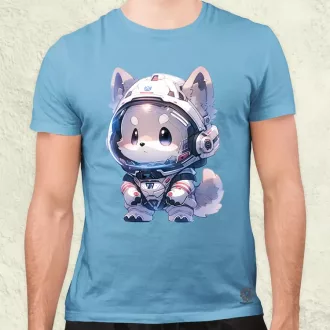 Chibi asztronauta Husky v2 férfi póló