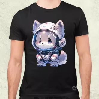 Chibi asztronauta Husky v2 férfi póló