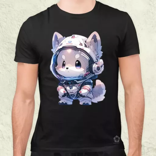 Chibi asztronauta Husky v2 férfi póló