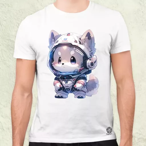Chibi asztronauta Husky v2 férfi póló