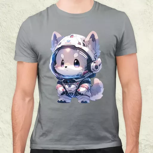 Chibi asztronauta Husky v2 férfi póló