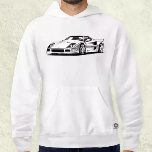 Ferrari F40 rajz v4 férfi pulóver