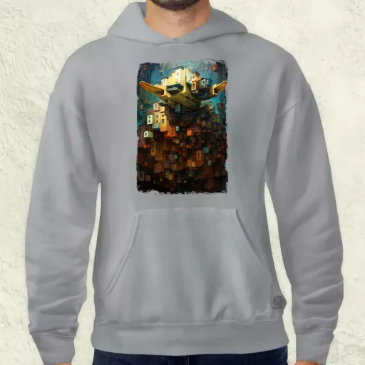 Pareidolia Yoda város fantázia v1 férfi pulóver