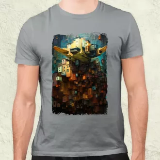 Pareidolia Yoda város fantázia v1 férfi póló