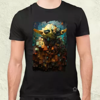 Pareidolia Yoda város fantázia v1 férfi póló