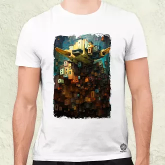 Pareidolia Yoda város fantázia v1 férfi póló