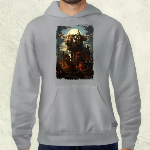 Pareidolia Yoda város fantázia v2 férfi pulóver