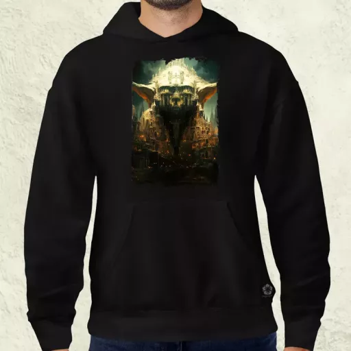 Pareidolia Yoda város fantázia v3 férfi pulóver