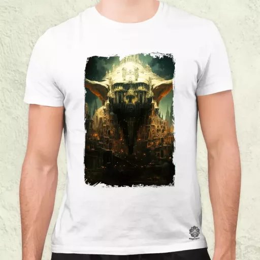 Pareidolia Yoda város fantázia v3 férfi póló