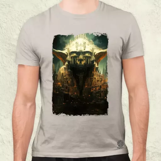 Pareidolia Yoda város fantázia v3 férfi póló