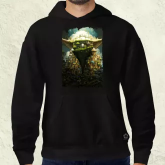 Pareidolia Yoda város fantázia v4 férfi pulóver