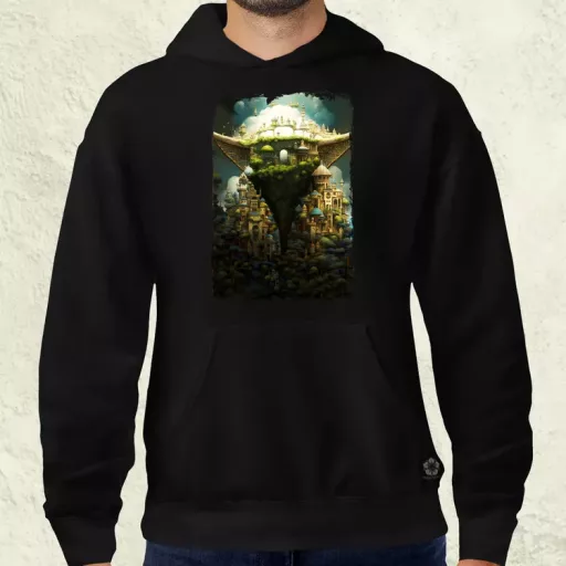 Pareidolia Yoda város fantázia v4 férfi pulóver