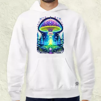 Pszichedelikus gomba UFO v1 férfi pulóver