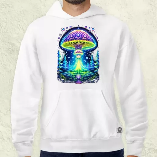 Pszichedelikus gomba UFO v1 férfi pulóver