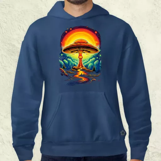 Pszichedelikus gomba UFO v2 férfi pulóver