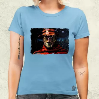 Pareidolia Freddy Krueger város fantázia v1 női póló