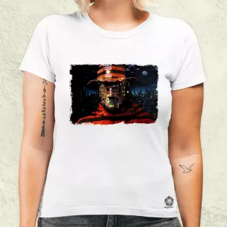 Pareidolia Freddy Krueger város fantázia v1 női póló