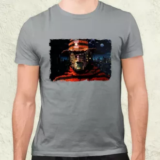 Pareidolia Freddy Krueger város fantázia v1 férfi póló