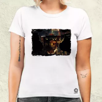Pareidolia Freddy Krueger város fantázia v3 női póló