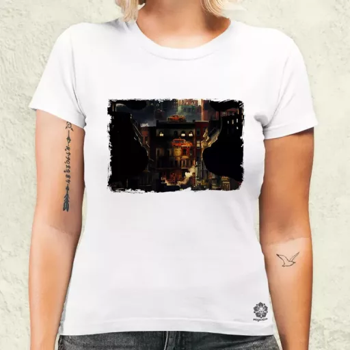 Pareidolia Freddy Krueger város fantázia v3 női póló