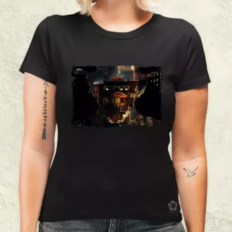 Pareidolia Freddy Krueger város fantázia v3 női póló