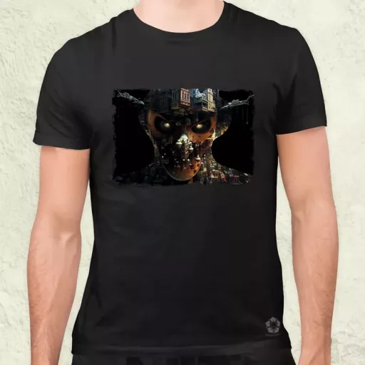Pareidolia Freddy Krueger város fantázia v5 férfi póló