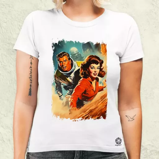 Retró sci-fi v16 női póló