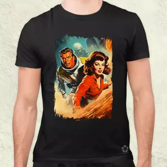 Retró sci-fi v16 férfi póló