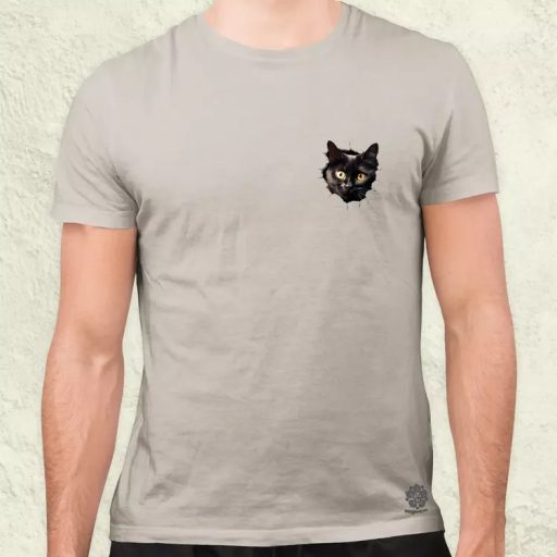 3D cica zseb férfi póló