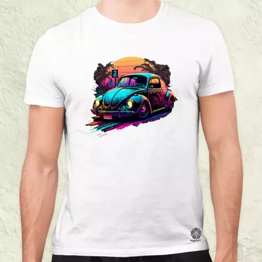 Retró hullám Volkswagen Bogár v1 férfi póló