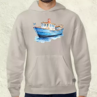 Hajó rajz v1 férfi pulóver