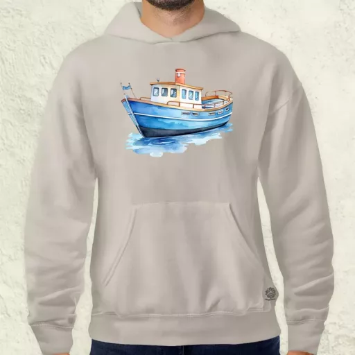 Hajó rajz v1 férfi pulóver