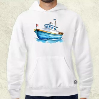 Hajó rajz v4 férfi pulóver