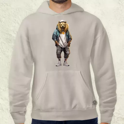 Hiphop oroszlán v1 férfi pulóver
