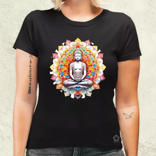 Pszichedelikus Buddha v13 női póló