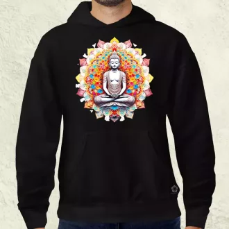 Pszichedelikus Buddha v13 férfi pulóver