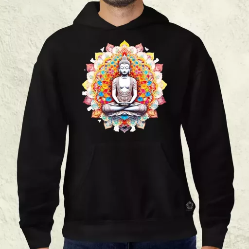 Pszichedelikus Buddha v13 férfi pulóver