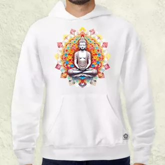 Pszichedelikus Buddha v13 férfi pulóver